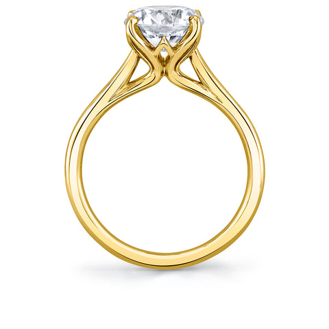 Tulira Solitaire Petal Prong Engagement Ring - Amber