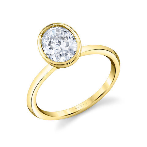 Oval Cut Bezel Set Engagement Ring - Cliodhna