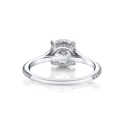 Round Cut Classic Hidden Halo Engagement Ring - Steffi