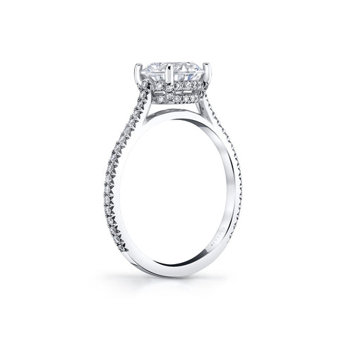Round Cut Classic Hidden Halo Engagement Ring - Steffi