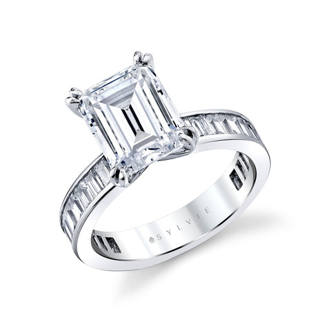 Auravie Channel Set Baguette Engagement Ring - Amren
