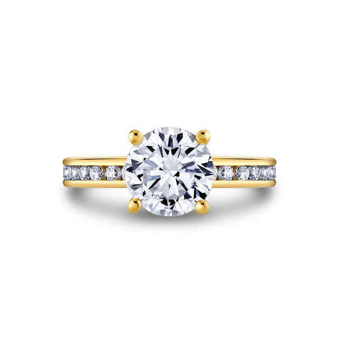 Auravie Channel Set Round Diamond Engagement Ring - Danika