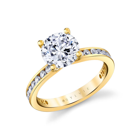Auravie Channel Set Round Diamond Engagement Ring - Danika