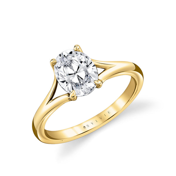 Iconelle Solitaire Shell Taper Engagement Ring - Vera