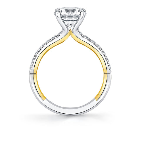 Iconelle Halfway Pinch Two Tone Engagement Ring - Katya