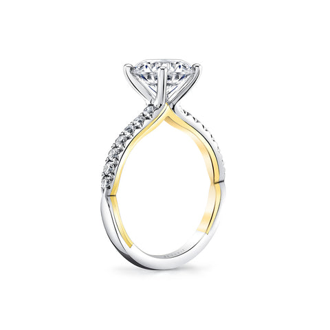 Iconelle Halfway Pinch Two Tone Engagement Ring - Katya