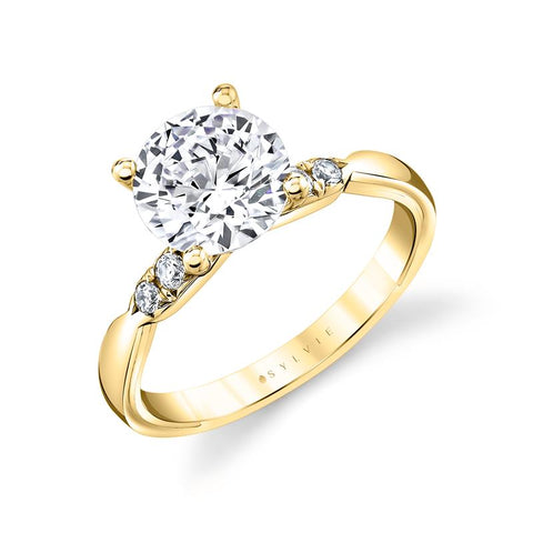 Iconelle Quarterway Pinch Two Tone Engagement Ring - Corinne