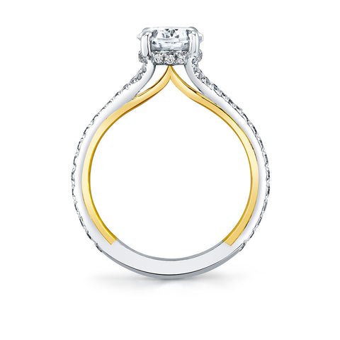 Iconelle Two Tone Shell Taper Engagement Ring - Whitney