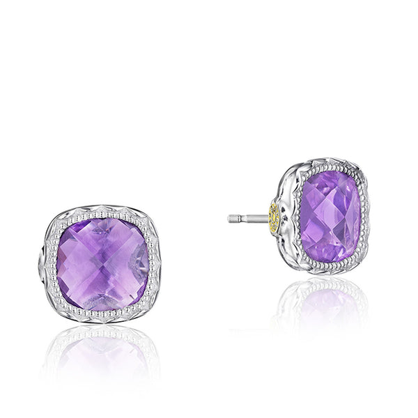 Tacori Crescent Embrace Amethyst Gemstone Stud Fashion Earring (2.24GTW)