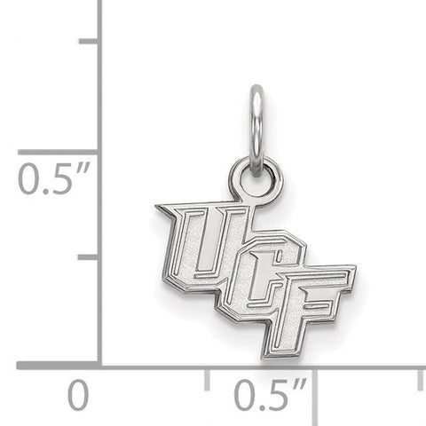 Sterling Silver Rhodium-plated LogoArt University of Central Florida U-C-F Extra Small Pendant