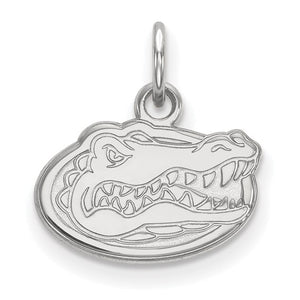 Sterling Silver Rhodium-plated LogoArt University of Florida Gator Extra Small Pendant