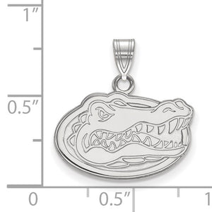 10k White Gold LogoArt University of Florida Gator Small Pendant