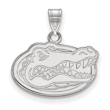 Load image into Gallery viewer, Sterling Silver Rhodium-plated LogoArt University of Florida Gator Large Pendant
