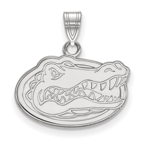 10k White Gold LogoArt University of Florida Gator Small Pendant