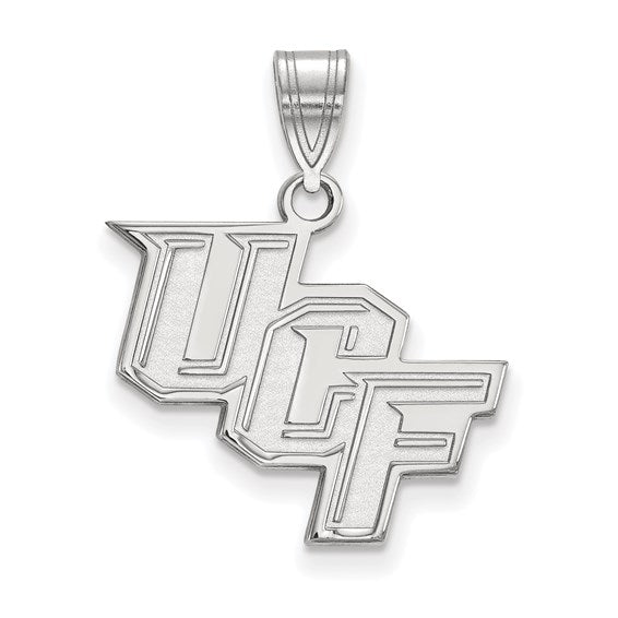 Copy of Sterling Silver Rhodium-plated LogoArt University of Central Florida U-C-F Small Pendant