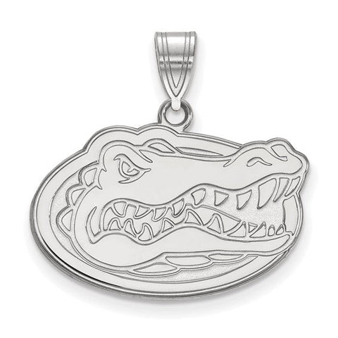 Sterling Silver Rhodium-plated LogoArt University of Florida Gator Extra Large Pendant