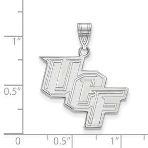 Sterling Silver Rhodium-plated LogoArt University of Central Florida U-C-F Large Pendant