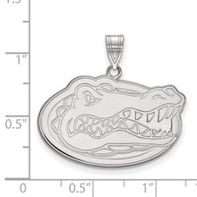 Load image into Gallery viewer, Sterling Silver Rhodium-plated LogoArt University of Florida Gator Large Pendant