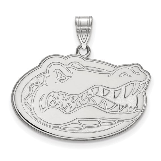 14k White Gold LogoArt University of Florida Gator Medium Pendant