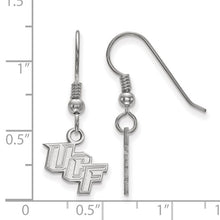 Load image into Gallery viewer, Sterling Silver Rhodium-plated LogoArt University of Central Florida U-C-F Extra Small Dangle Wire Earrings