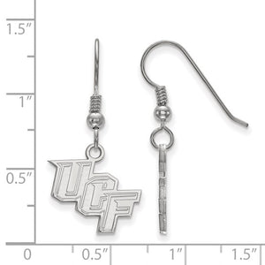 Sterling Silver Rhodium-plated LogoArt University of Central Florida U-C-F Small Dangle Wire Earrings