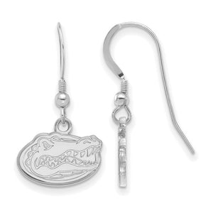 Sterling Silver Rhodium-plated LogoArt University of Florida Gator Extra Small Dangle Wire Earrings