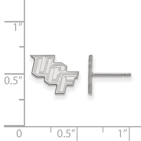 Sterling Silver Rhodium-plated LogoArt University of Central Florida U-C-F Extra Small Post Earrings