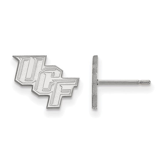 Sterling Silver Rhodium-plated LogoArt University of Central Florida U-C-F Small Post Earrings