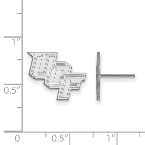 14k White Gold LogoArt University of Central Florida U-C-F Small Post Earrings