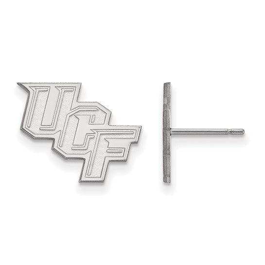 14k White Gold LogoArt University of Central Florida U-C-F Small Post Earrings
