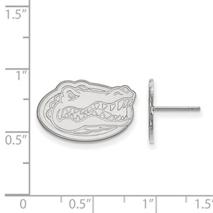 Sterling Silver Rhodium-plated LogoArt University of Florida Gator Small Post Earrings