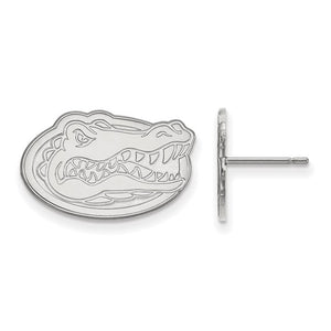 Sterling Silver Rhodium-plated LogoArt University of Florida Gator Small Post Earrings