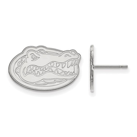 14k White Gold LogoArt University of Florida Gator Small Post Earrings