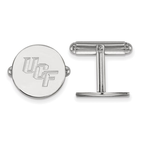 Sterling Silver Rhodium-plated LogoArt University of Central Florida U-C-F Cuff Links