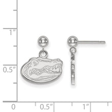 Load image into Gallery viewer, Sterling Silver Rhodium-plated LogoArt University of Florida Dangle Ball Post Earrings