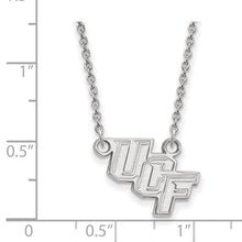 Load image into Gallery viewer, 10k White Gold LogoArt University of Central Florida U-C-F Small Pendant 18 inch Necklace