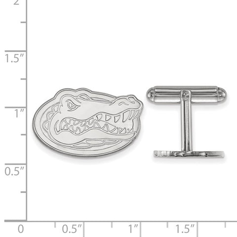 Sterling Silver Rhodium-plated LogoArt University of Florida Gator Cuff Links