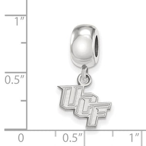 Sterling Silver Rhodium-plated LogoArt University of Central Florida U-C-F Extra Small Dangle Bead Charm