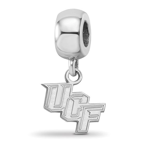 Sterling Silver Rhodium-plated LogoArt University of Central Florida U-C-F Small Dangle Bead Charm