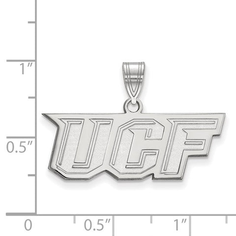 14k White Gold LogoArt University of Central Florida U-C-F Medium Pendant