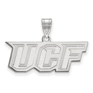 14k White Gold LogoArt University of Central Florida U-C-F Medium Pendant