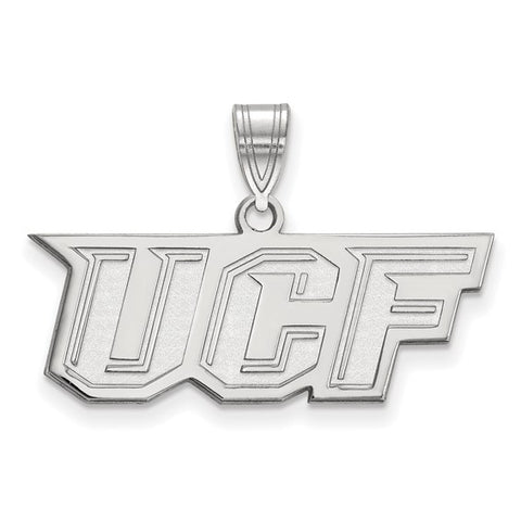 10k White Gold LogoArt University of Central Florida U-C-F Medium Pendant