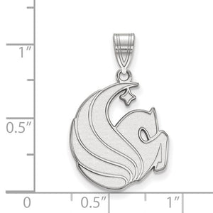 Sterling Silver Rhodium-plated LogoArt University of Central Florida Pegasus Large Pendant