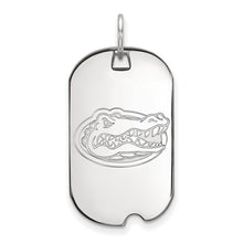 Load image into Gallery viewer, Sterling Silver Rhodium-plated LogoArt University of Florida Gator Small Dog Tag Pendant
