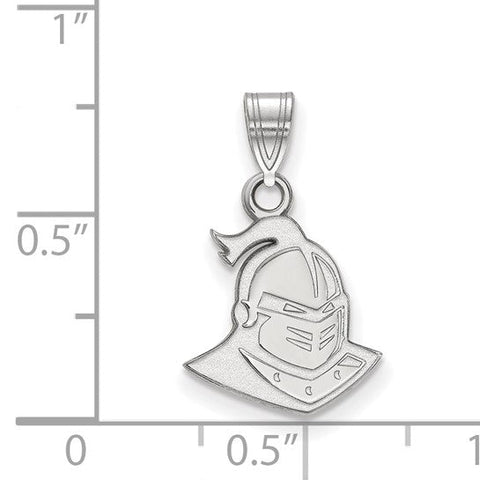 Sterling Silver Rhodium-plated LogoArt University of Central Florida Knight Small Pendant