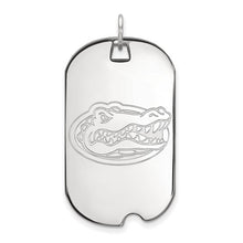 Load image into Gallery viewer, Sterling Silver Rhodium-plated LogoArt University of Florida Gator Large Dog Tag Pendant