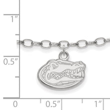 Load image into Gallery viewer, Sterling Silver Rhodium-plated LogoArt University of Florida Gator 9 inch Anklet