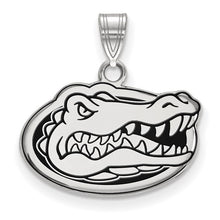 Load image into Gallery viewer, Sterling Silver Rhodium-plated LogoArt University of Florida Gator Small Enameled Pendant
