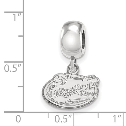 Sterling Silver Rhodium-plated LogoArt University of Florida Gator Extra Small Dangle Bead Charm