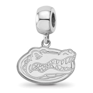 Sterling Silver Rhodium-plated LogoArt University of Florida Gator Small Dangle Bead Charm